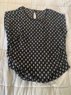 Zenobia Black Blouse with White Floral Dot Print